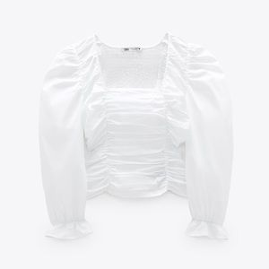 Zara Stretch Poplin Top